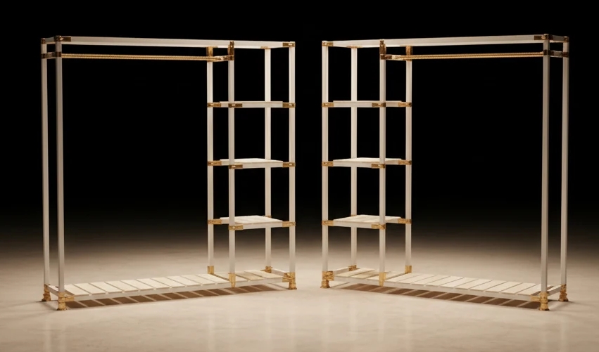 رگال وجاکفشی بغل طبقه دار سفید طلایی150*150