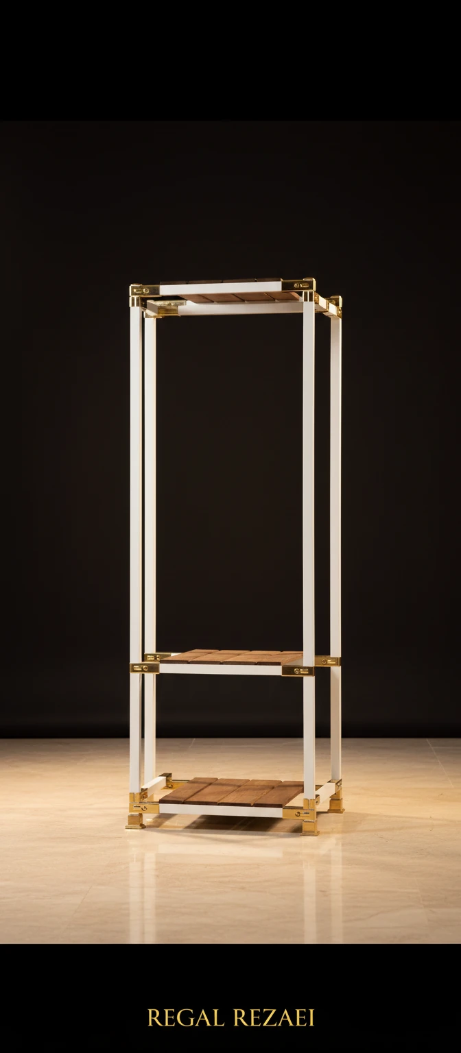 جاکفشی و آویزلباس رگال سفید طلایی جاکفشی ترموود